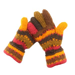 Wollen handschoenen met de hand gebreid