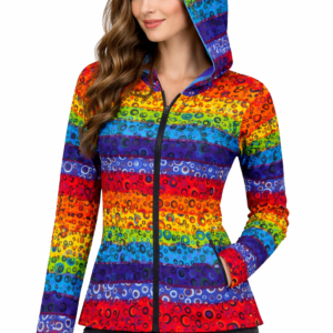 Rainbow patch jacket .