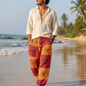 Patch cotton unisex yoga trouser from Nepal .