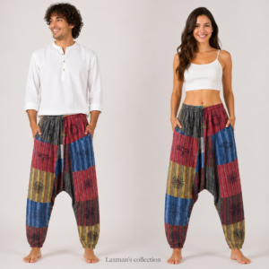 Patch cotton unisex yoga trouser from Nepal .