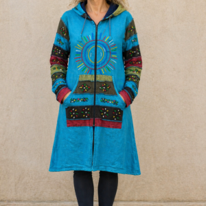 Long fleece lined hand made jacket Nepal .