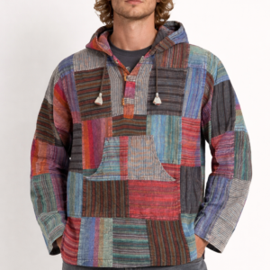 Nepalese patch work cotton Hoodie .