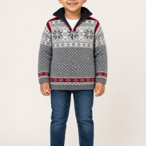 Children woolen jacket with fleece lining