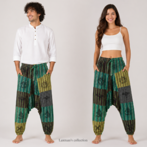 Patch cotton unisex yoga trouser from Nepal .