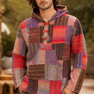 Nepalese patch work cotton Hoodie